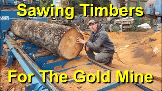 Sawing Gold Mine Timbers