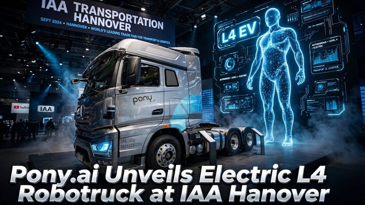 Pony.ai Unveils Electric L4 Robotruck at IAA Hanover.
