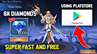 6K DIAMONDS SUPER FAST AND FREE USING PLAYSTORE! FREE DIAMONDS! LEGIT100% | MOBILE LEGENDS 2023