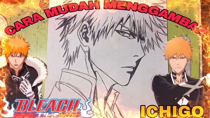 cara yang sangat mudah menggambar anime Bleach, Ichigo