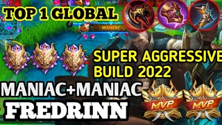 🔥💥🔥 MANIAC + MANIAC FREDRINN BUILD AND EMBLEM | FREDRINN MOBILE LEGENDS | BUILD FREDRINN TERSAKIT |