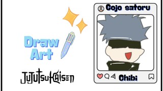 Gojo Satoru Art Chibi | Rain Drawing.