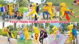 Toxic Teddy bear prank on public place | crazy reaction 😂😂| full funny video | #toxicteddy #funny