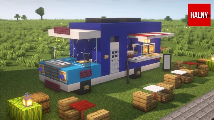 Realistic Food Truck in Minecraft 1.18.1🍕🌭🍟