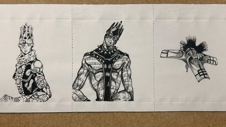 Draw JOJO Stone Ocean full stand-in with toilet paper