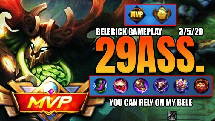 GOD OF ASSISTS!!! 3/5/29 KDA | You can rely on my Bele | #Belerick Gameplay #MLBB