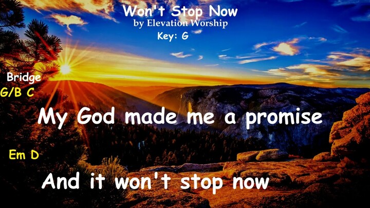 Won't Stop Now | Elevation Worship | Lyrics and chords| Instrumental