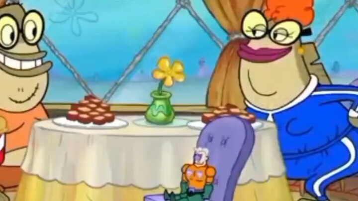 Spongebob Squarepants sedang makan