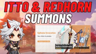 Pulling for Arataki Itto & Redhorn Stonethresher | Genshin Impact - Oni Royale Banner