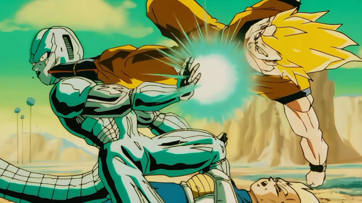 Cut out the unnecessary dialogue! Son Goku, Vegeta VS Metal Gorilla! Punch to the flesh! The powerfu