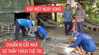 Đến thăm đội từ thiện cất nhà cửa Chú Ba Sớt xem tiến độ nhà của sư Thích Tuệ Tri khi nào hoàn thành