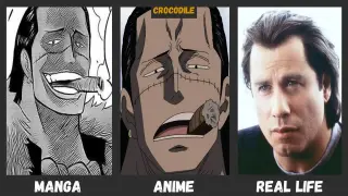One Piece Characters Anime-Manga-Real Life Comparison
