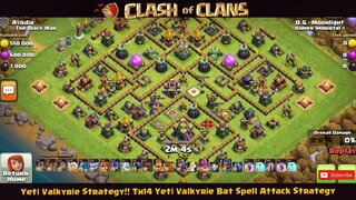 Yeti Valkyrie Strategy!! Th14 Yeti Valkyrie Bat Spell Attack Strategy #2