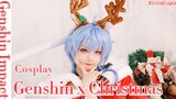 [Cosplay] [Genshin Impact] Ganyu đáng yêu trong trang phục đón giáng sinh | Genshin x Christmas