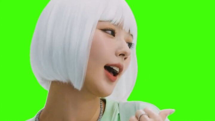 Green screen material of the cheerful Mian sister alone (with usage examples)