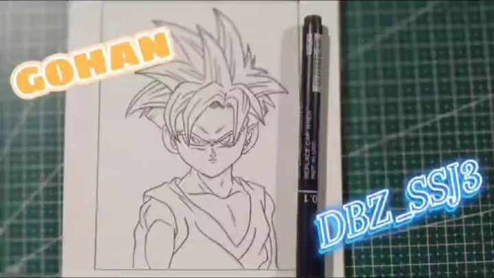 drawing son gohan simpel