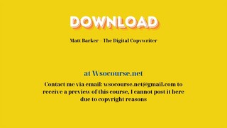 Matt Barker – The Digital Copywriter – Free Download Courses