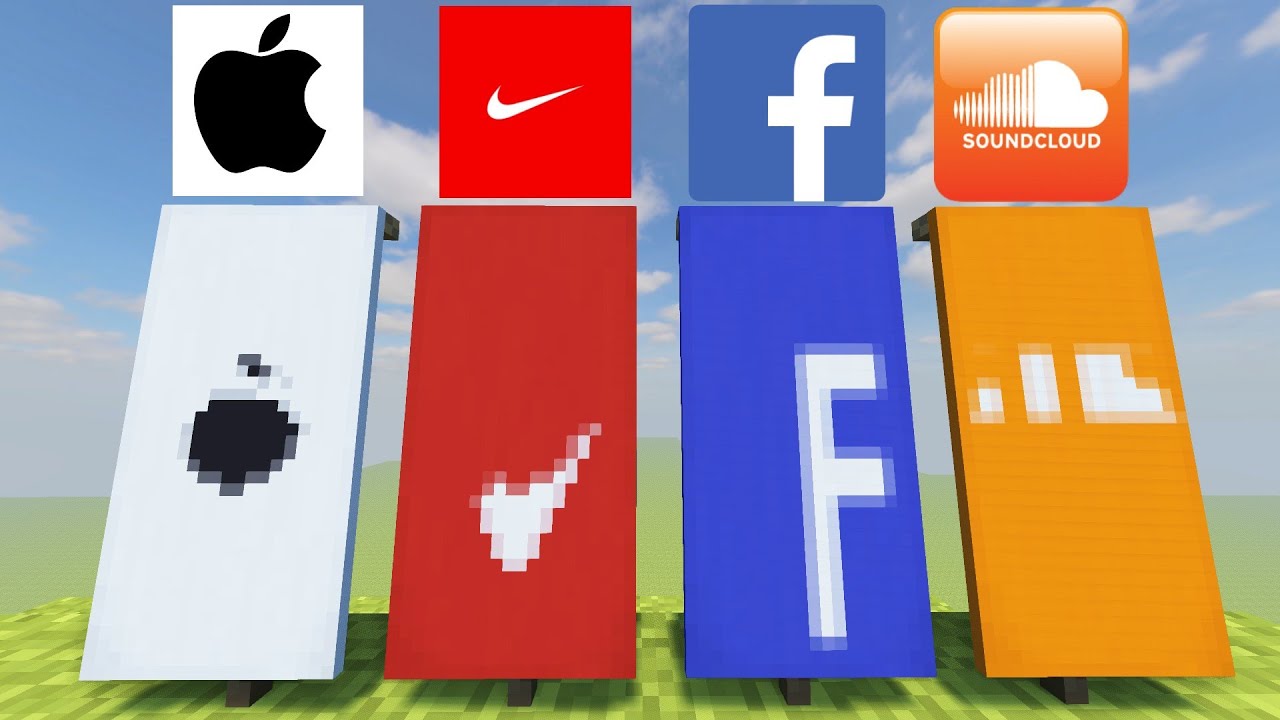 Найк майнкрафт. Баннер найк майнкрафт. Nike флаг майнкрафт. Логотип Apple в майнкрафт. Баннер Apple.