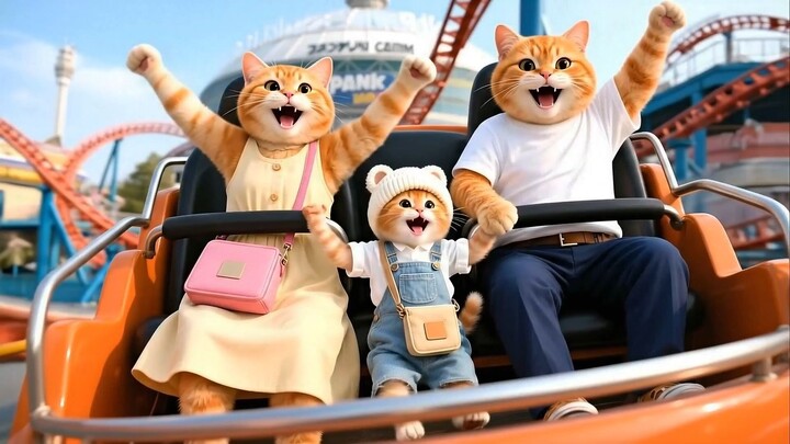 Ginger Kitten Travels Japan with Mama Cat ✈️, Prepare Goodbye Papa Cat   Funny C