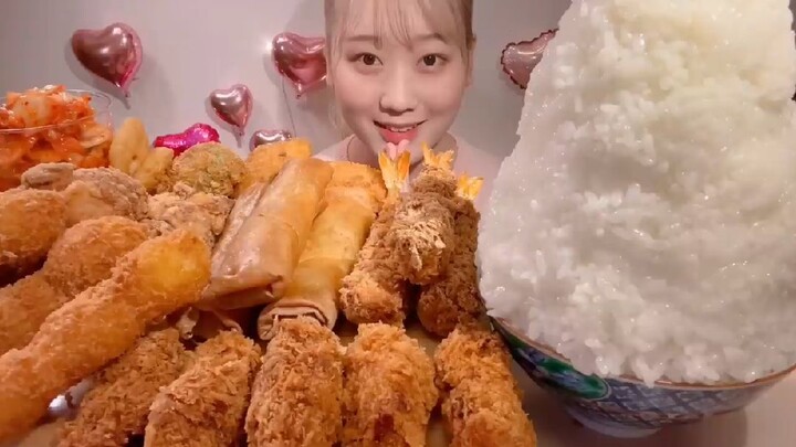 ASMR Various Fried Foods【Mukbang_ Eating Sounds】【English subtitles】