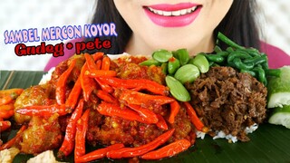 ASMR SAMBEL MERCON KOYOR, GUDEG, PETE | EATING SOUNDS