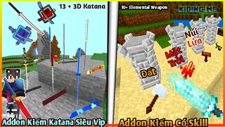 Cách Cài Hai Addon Cực Phẩm Kiếm Katana 3D Và Kiếm Có Skill Vip Cực Chất Cho mcpe 1.16 | KIDING MC