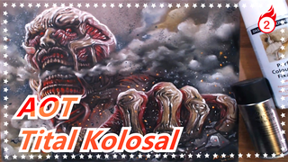 [Attack on Titan] Tital Kolosal, Menggambar Cepat Dengan Pastel, Pecandu Gambar_2