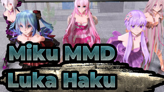 [Miku MMD]PINK CAT Miku& Luka Haku IA Yukari