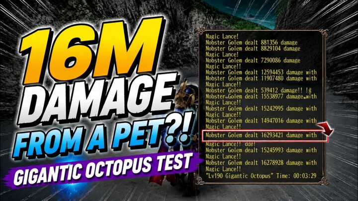 16M Damage from a Pet?! 😱 Gigantic Octopus Test | Toram Online