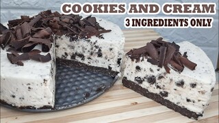 OREO HOMEMADE ICE CREAM CAKE 3 INGREDIENTS ONLY | HOW TO MAKE COOKIES AND CREAM CAKE | HOMEMADE