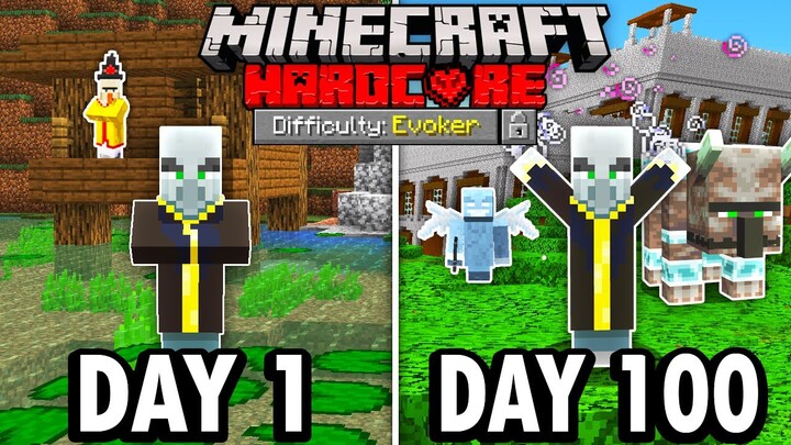 I Survived 100 Days as an EVOKER in Hardcore Minecraft... Here’s What Happened