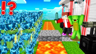 1000 Zombies Protected by STORM Armor vs Security House Battle in Minecraft   Maizen JJ and Mikey