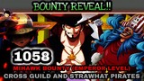 One piece 1058: spoiler "Mihawk bounty" Emperor level | Cross guild and Strawhat pirates bounty