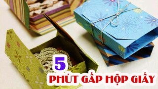 Hướng dẫn Xếp hộp quà có nắp đẹp nhanh và dễ nhất không dán keo| How to make gift box - origami