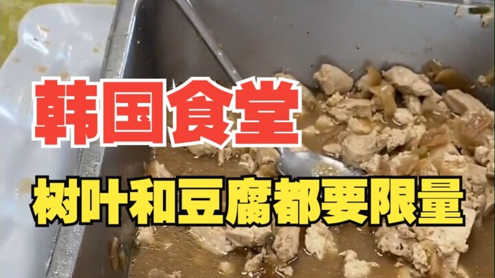 At a Korean cafeteria, even the leaf-shaped tofu is sold in limited quantities.