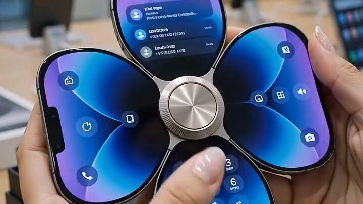 A folding flower-shaped phone that opens into a beautiful and unique design. 🌸📱 Compact, creative,