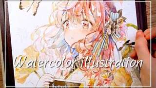 アナログイラストメイキング｜ภาพวาดสีน้ำ｜สีน้ำใส｜スケッチブックの日