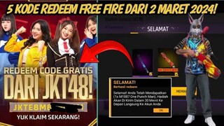 KODE REDEEM FREE FIRE TERBARU 2 MARET 2024 HARI INI - KODE REDEEM FF TERBARU 2 MARET 2024
