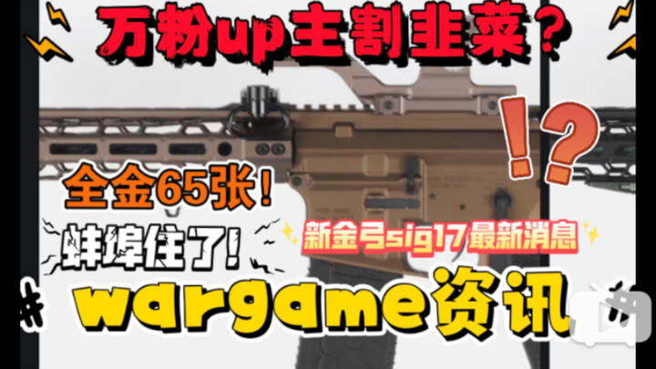 【wargame资讯】万粉up主这么割韭菜？！新金弓sig17大货提前需知！