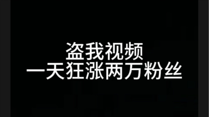盗我视频一天内狂涨两万粉丝