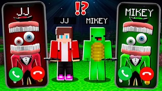 Mikey Caine vs JJ Caine CALLING to JJ and MIKEY at Night - in Minecraft Maizen