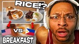 American Breakfast Vs. Filipino Breakfast (Reaction)