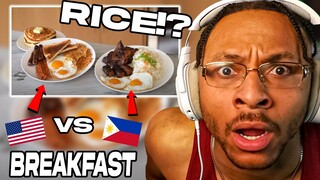 American Breakfast Vs. Filipino Breakfast (Reaction)