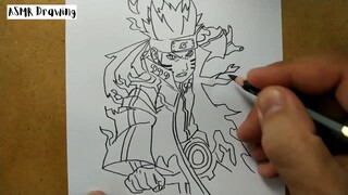 ASMR drawing Naruto ... VERY EASY ,, how to draw NARUTO manga from japan