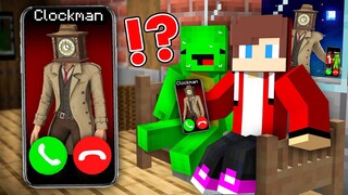 How Scary CLOCKMAN Called Baby JJ and Mikey at Night in Minecraft? - Maizen