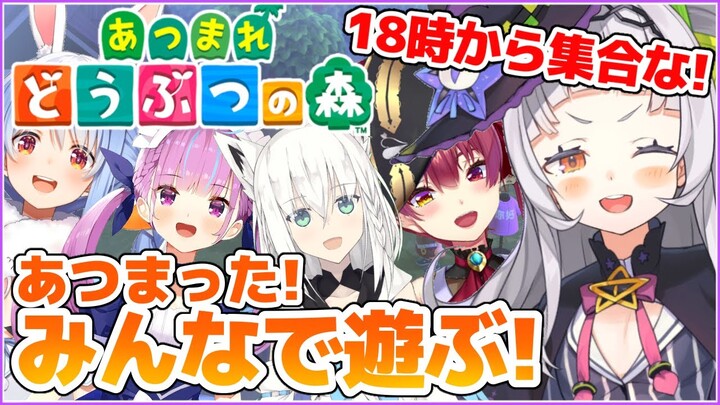 【あつまれどうぶつの森】みんな集合な！！５人で遊ぶよおおお！！！【ホロライブ/紫咲シオン】