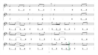 Video score《Xian Yun》in D 动态乐谱《羡云》D调 简谱+五线谱 @Dan Tang