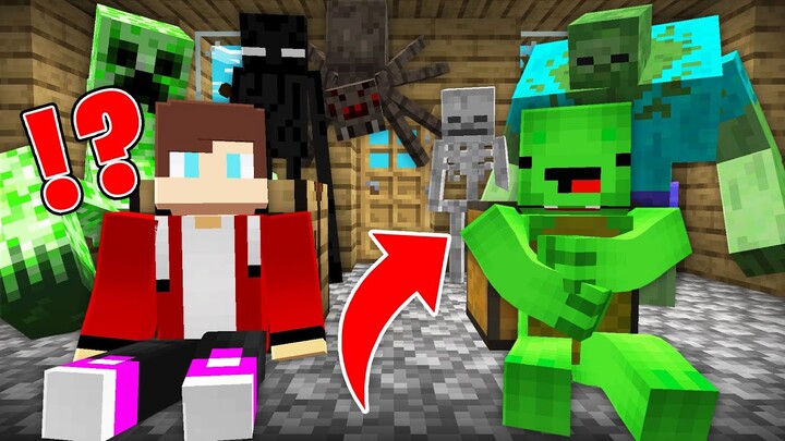 JJ And Mikey Were TRAPPED By MONSTERS in Minecraft Maizen