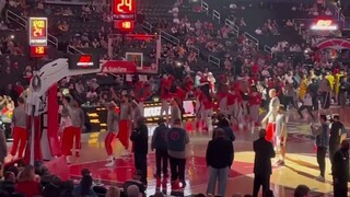 Kristaps Porzingis introduced as a starter for the first time for the Wizards.