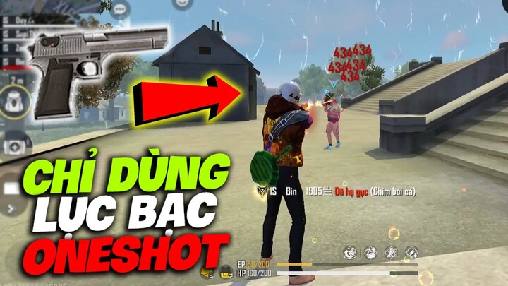 [FREE FIRE] DÙNG LỤC BẠC CHỈ BẮN ONESHOT RA ĐẠN LÀ VÀO ĐẦU CHẤP THUA 3 ROUND VÀ GẠ TEAM UP TANK BO